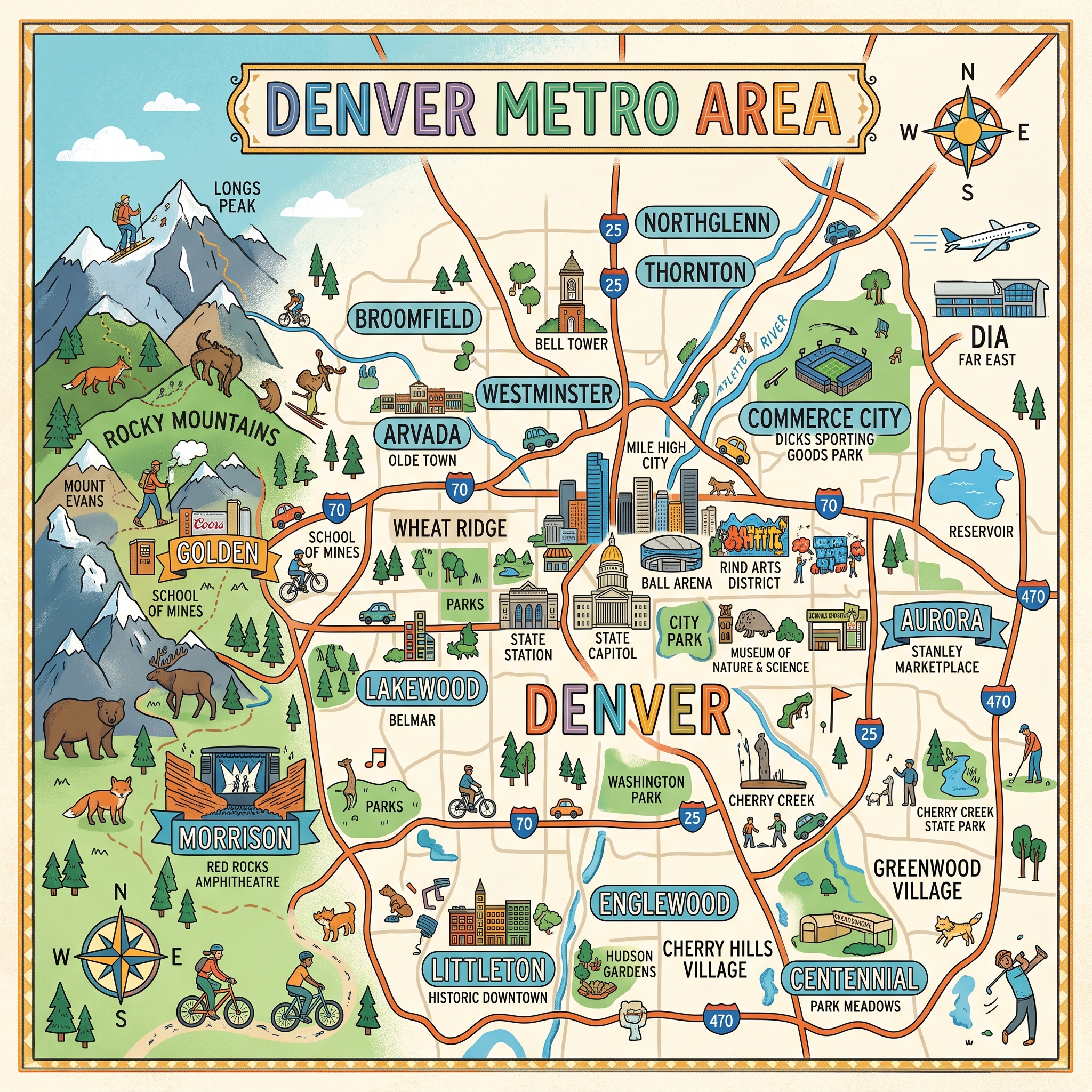 Denver Metropolitan service region coverage map with active dispatch zones